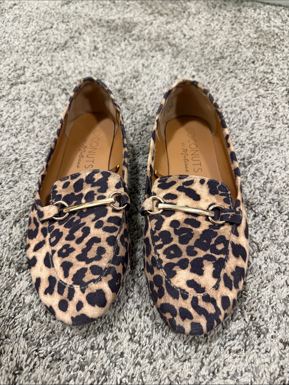 Coconuts by Matisse Leopard Print Loafers with Gold Accent